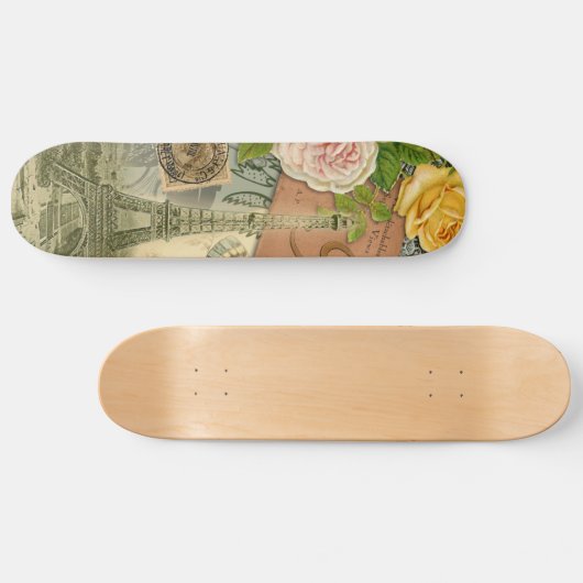  Eiffeltoren Parijs Reiscollage Skateboard (Horizontaal)