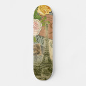 Eiffeltoren Parijs Reiscollage Skateboard (Voorkant)