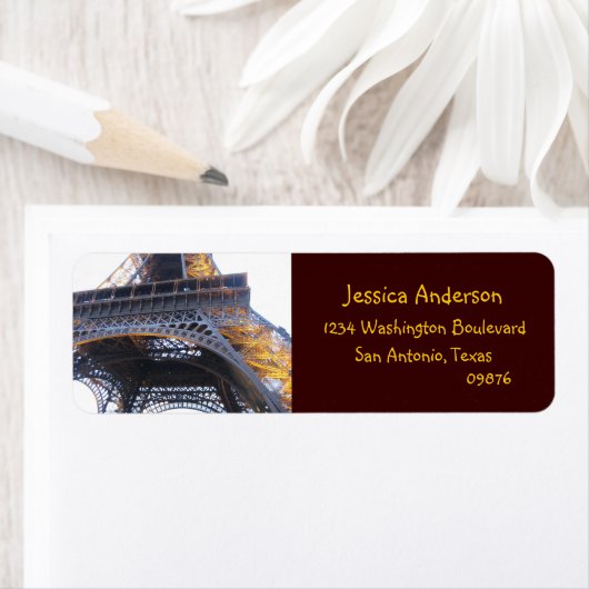 Eiffeltoren, Parijs, retouradreslabels Etiket (Insitu)