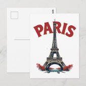 Eiffeltoren, Parijs, retro Briefkaart (Voorkant / Achterkant)