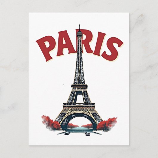 Eiffeltoren, Parijs, retro Briefkaart (Voorkant)