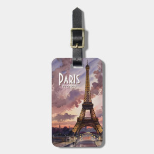 Eiffeltoren Parijs schemering aquarel aangepaste t Bagagelabel
