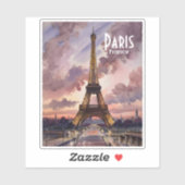 Eiffeltoren Parijs schemering aquarel aangepaste t Sticker (Vel)