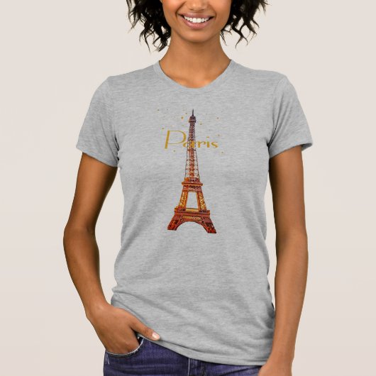Eiffeltoren Parijs Tekst T-shirt (Voorkant)
