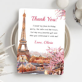 Eiffeltoren Parijs verjaardagsfeest bedankkaart Kaart