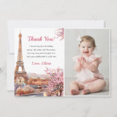 Eiffeltoren Parijs verjaardagsfeest bedankkaart Kaart (Voorkant)