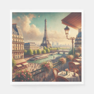 Eiffeltoren Parijs Vintage Olie Schilderij Servet
