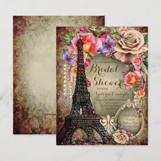 Eiffeltoren Parijs Vrijgezellenfeest Kaart (Voorkant / Achterkant)