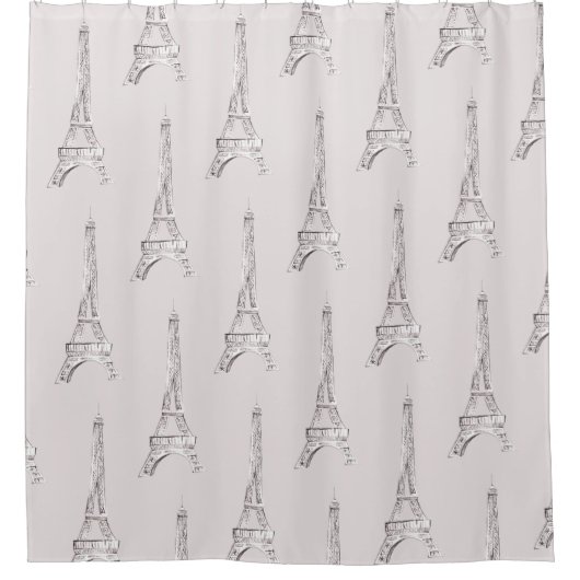 Eiffeltoren Parijs Waterverf douche Douchegordijn (Voorkant)