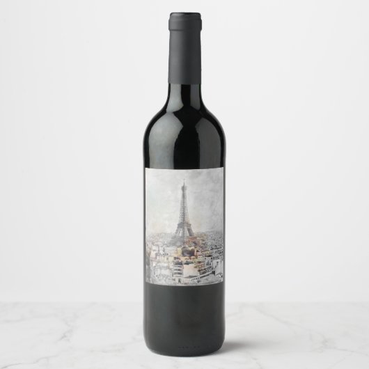 🍷 Eiffeltoren Parijs Wijnlabel – Elegant Frans Wijn Etiket (Voorkant)