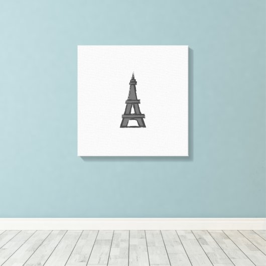 Eiffeltoren Parijse Explorer Canvas Afdruk (Insitu (Houten vloer))
