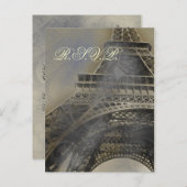 Eiffeltoren Parijse franse bruiloft rvp kaart (Voorkant / Achterkant)