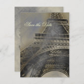 Eiffeltoren Parijse Franse bruiloft Save the Date Aankondigingskaart (Voorkant / Achterkant)