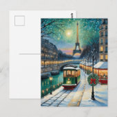 Eiffeltoren Parijse metro winterscène Briefkaart (Voorkant / Achterkant)