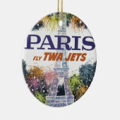  Eiffeltoren Paris Air Travel Keramisch Ornament (Rechts)