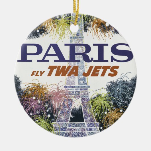  Eiffeltoren Paris Air Travel Keramisch Ornament (Voorkant)