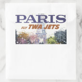 Eiffeltoren Paris Air Travel Rechthoekige Sticker (Tas)