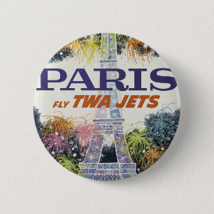  Eiffeltoren Paris Air Travel Ronde Button 5,7 Cm