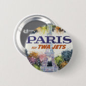 Eiffeltoren Paris Air Travel Ronde Button 5,7 Cm (Voorkant /achterkant)