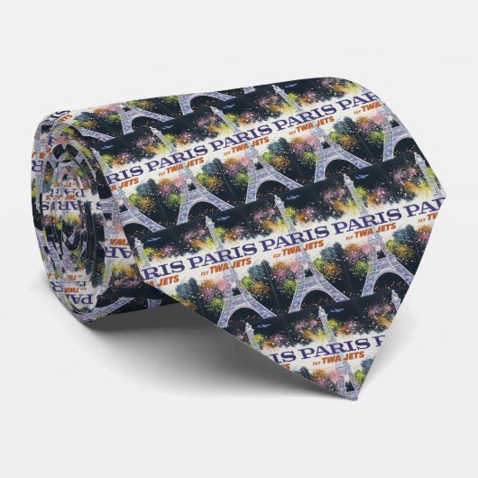  Eiffeltoren Paris Air Travel Stropdas (Opgerold)