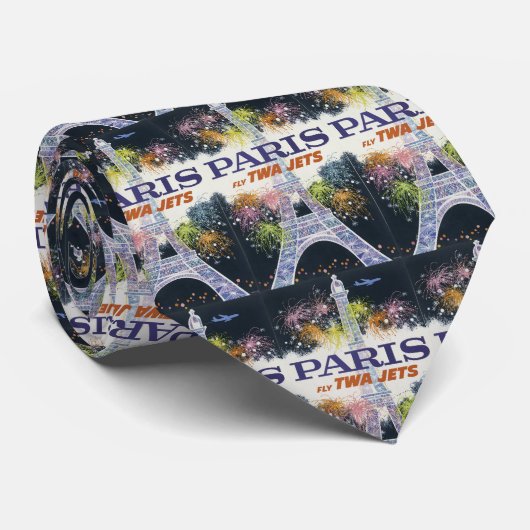 Eiffeltoren Paris Air Travel Stropdas (Opgerold)