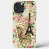 Eiffeltoren Paris Blush Perzik roze bloemmotief Case-Mate iPhone Case (Achterkant)