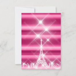 Eiffeltoren Paris Bridal Sweet 16th Diamond Pink Kaart
