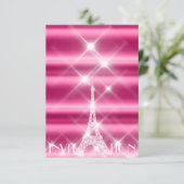 Eiffeltoren Paris Bridal Sweet 16th Diamond Pink Kaart (Staand voorkant)