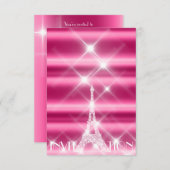 Eiffeltoren Paris Bridal Sweet 16th Diamond Pink Kaart (Voorkant / Achterkant)