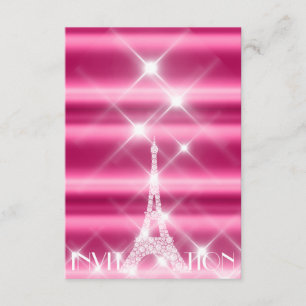 Eiffeltoren Paris Bridal Sweet 16th Diamond Pink Kaart