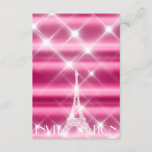 Eiffeltoren Paris Bridal Sweet 16th Diamond Pink Kaart