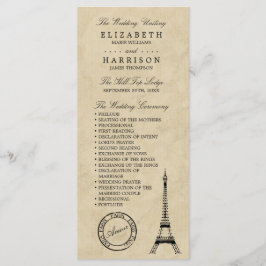  Eiffeltoren Paris Bruiloft Programmakaart