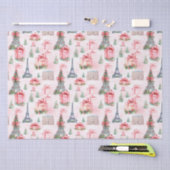 Eiffeltoren, Paris chique Franse roze kerst Tissuepapier (Craft)