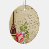 Eiffeltoren Paris & Flowers Keramisch Ornament (Rechts)