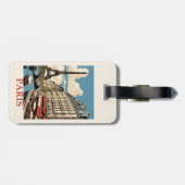  Eiffeltoren Paris Frankrijk Seine Cafe Bagagelabel (Achterkant horizontaal)