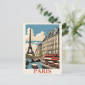 Eiffeltoren Paris Frankrijk Seine Cafe Briefkaart (Staand voorkant)