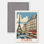  Eiffeltoren Paris Frankrijk Seine Cafe Magneet (Voorkant / Achterkant)