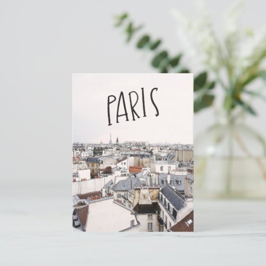 Eiffeltoren Paris Hand Lettered Briefkaart (Staand voorkant)