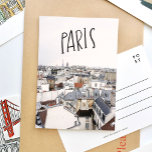 Eiffeltoren Paris Hand Lettered Briefkaart<br><div class="desc">Prachtig handgeschreven briefkaart met een skyline uitzicht van Paris,  France.</div>