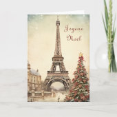 Eiffeltoren, Paris Joyeux Noel Kerstmis Feestdagen Kaart (Voorkant)