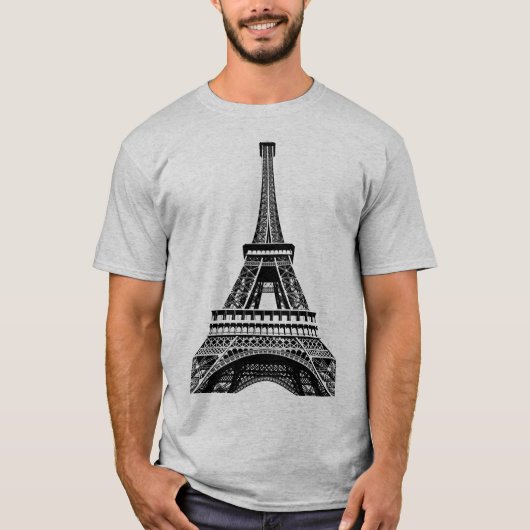 Eiffeltoren Paris Pop Art Sjabloon Mannen Modern T-shirt (Voorkant)