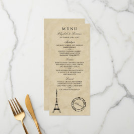  Eiffeltoren Paris Postmark Bruiloft Menu