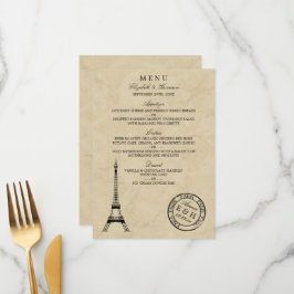  Eiffeltoren Paris Postmark Bruiloft Menu