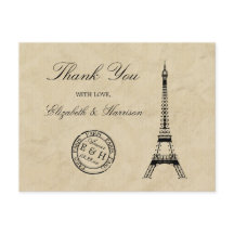  Eiffeltoren Paris Postmark Dank u