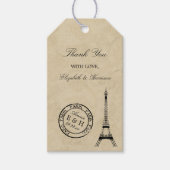 Eiffeltoren Paris Postmark huwelijksgunst Cadeaulabel (Voorkant)