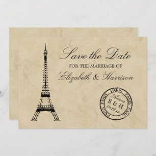  Eiffeltoren Paris Postmark Save the Date