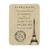 Eiffeltoren Paris Postmark Save the Date Magneet (Verticaal)