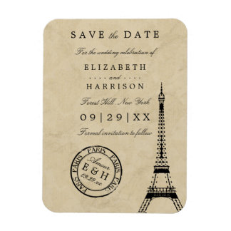  Eiffeltoren Paris Postmark Save the Date Magneet