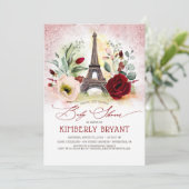 Eiffeltoren Paris roze gouden Baby shower Kaart (Staand voorkant)