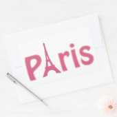 Eiffeltoren paris roze tekst kunst rechthoekige sticker (Envelop)